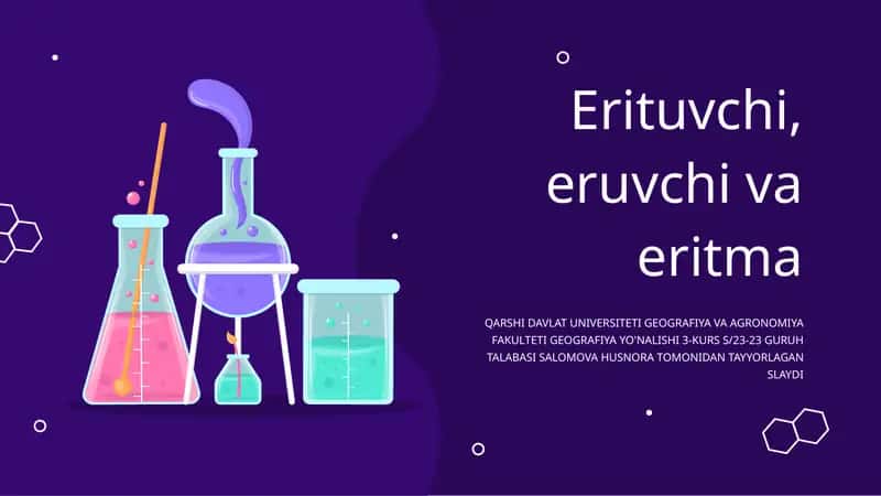 Erituvchi, eruvchi va eritma 1