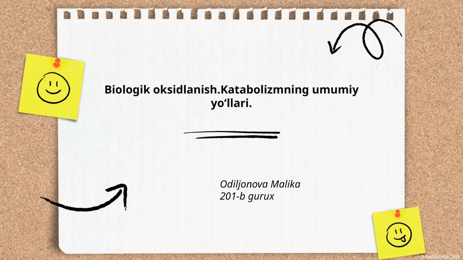 Biologik oksidlanish.Katabolizmning umumiy yoʻllari 1