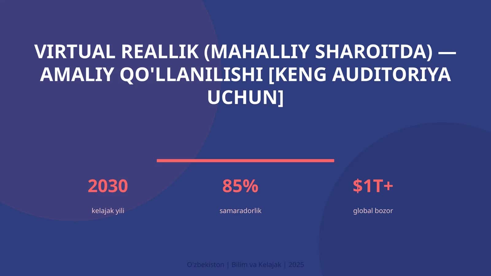 Virtual reallik (mahalliy sharoitda) — amaliy qo'llanilishi [keng auditoriya uchun] 1