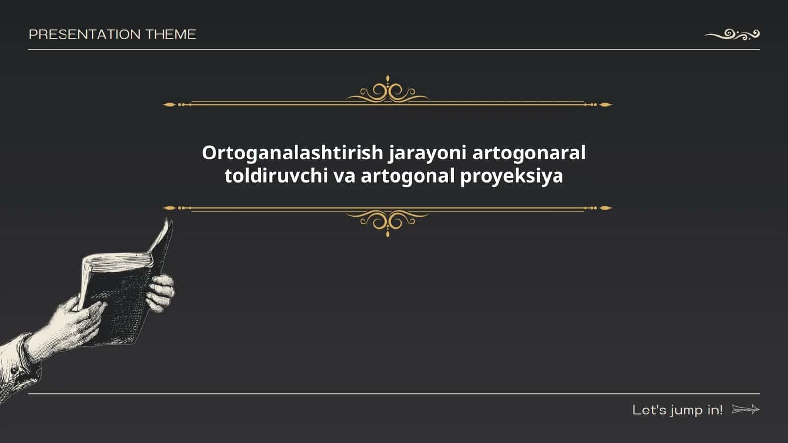 Ortogonalashtirish jarayoni 1