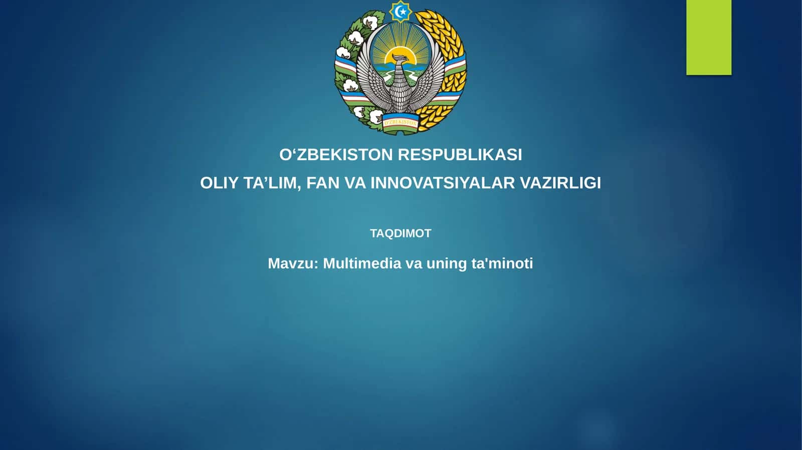 Multimedia va uning ta'minoti 1