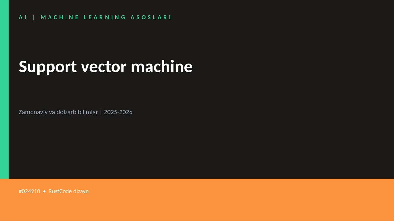 AI | MACHINE LEARNING ASOSLARI 1
