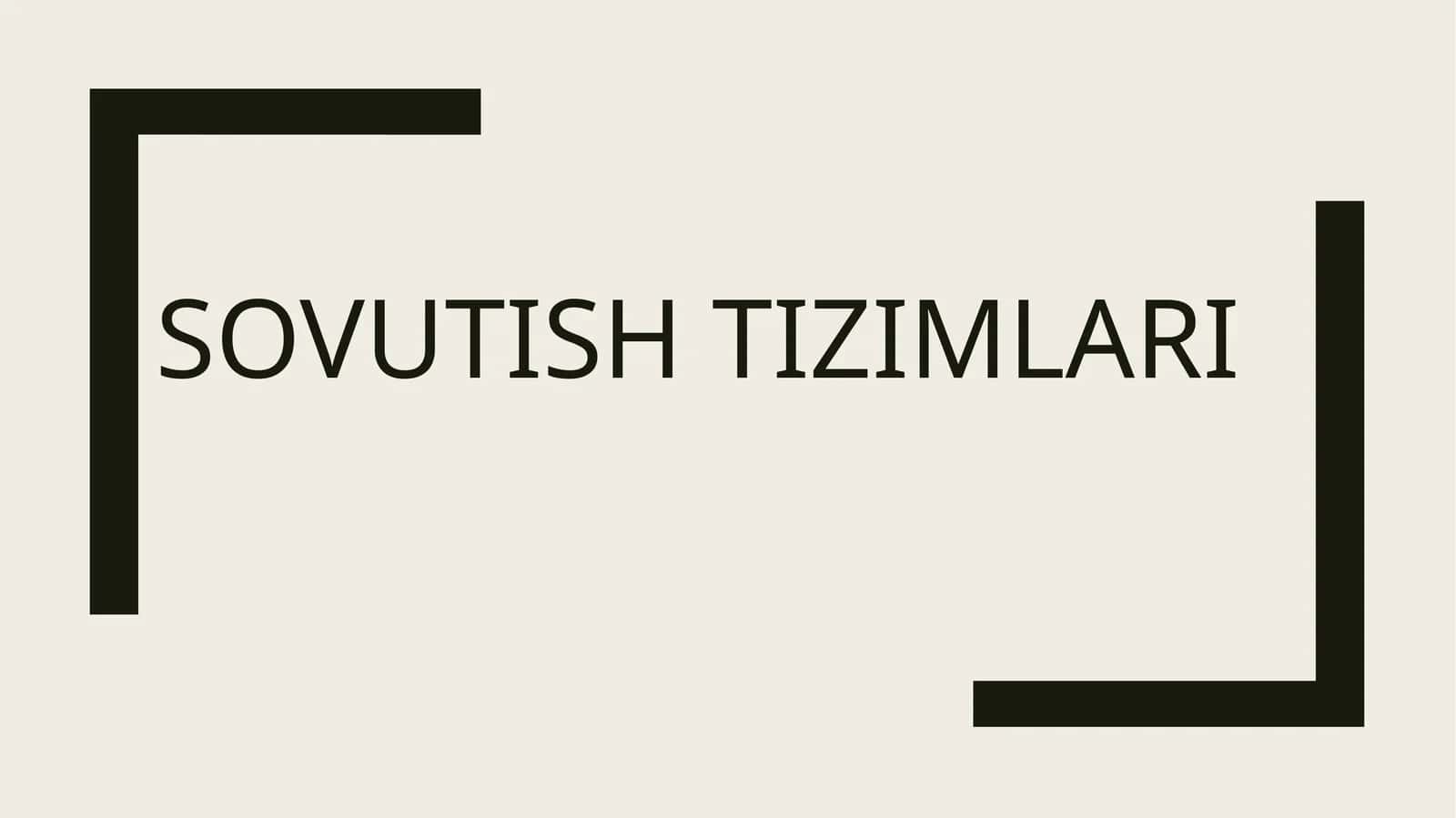 Sovutish tizimlari 1