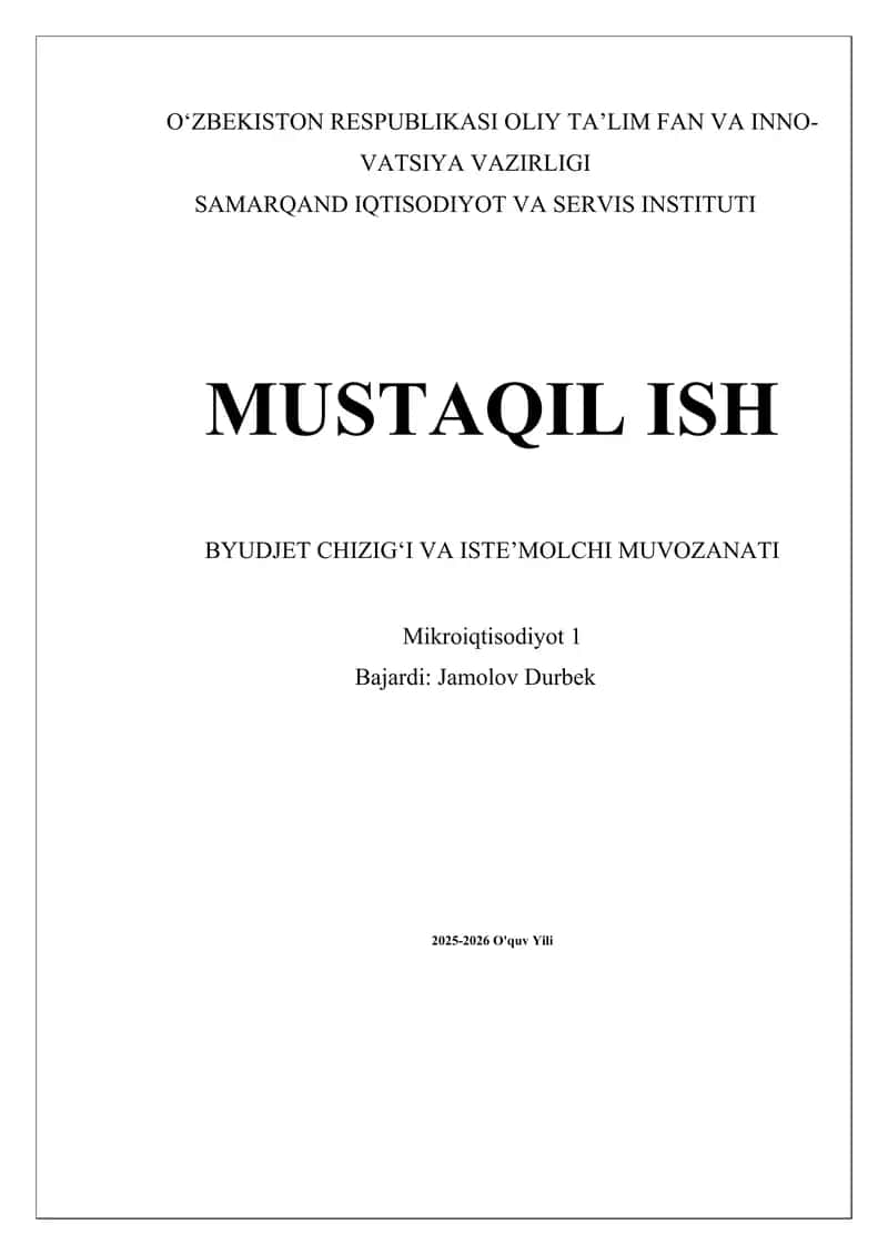 Mikroiqtisodiyot 1 1