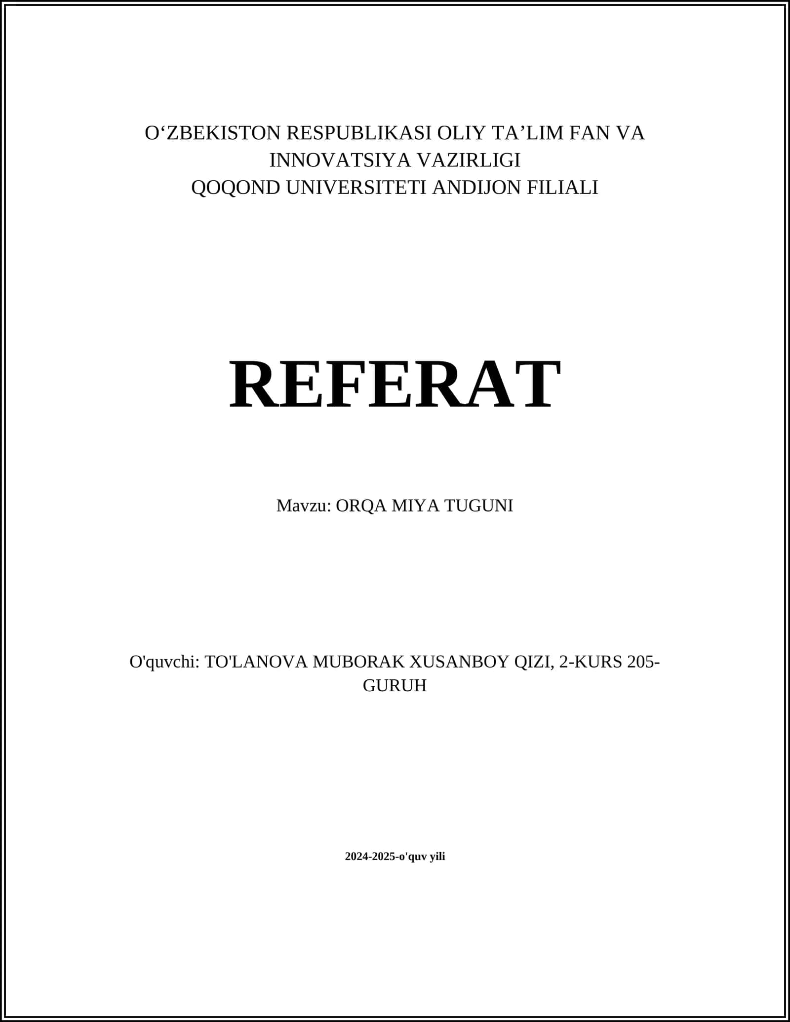 ORQA MIYA TUGUNI 1