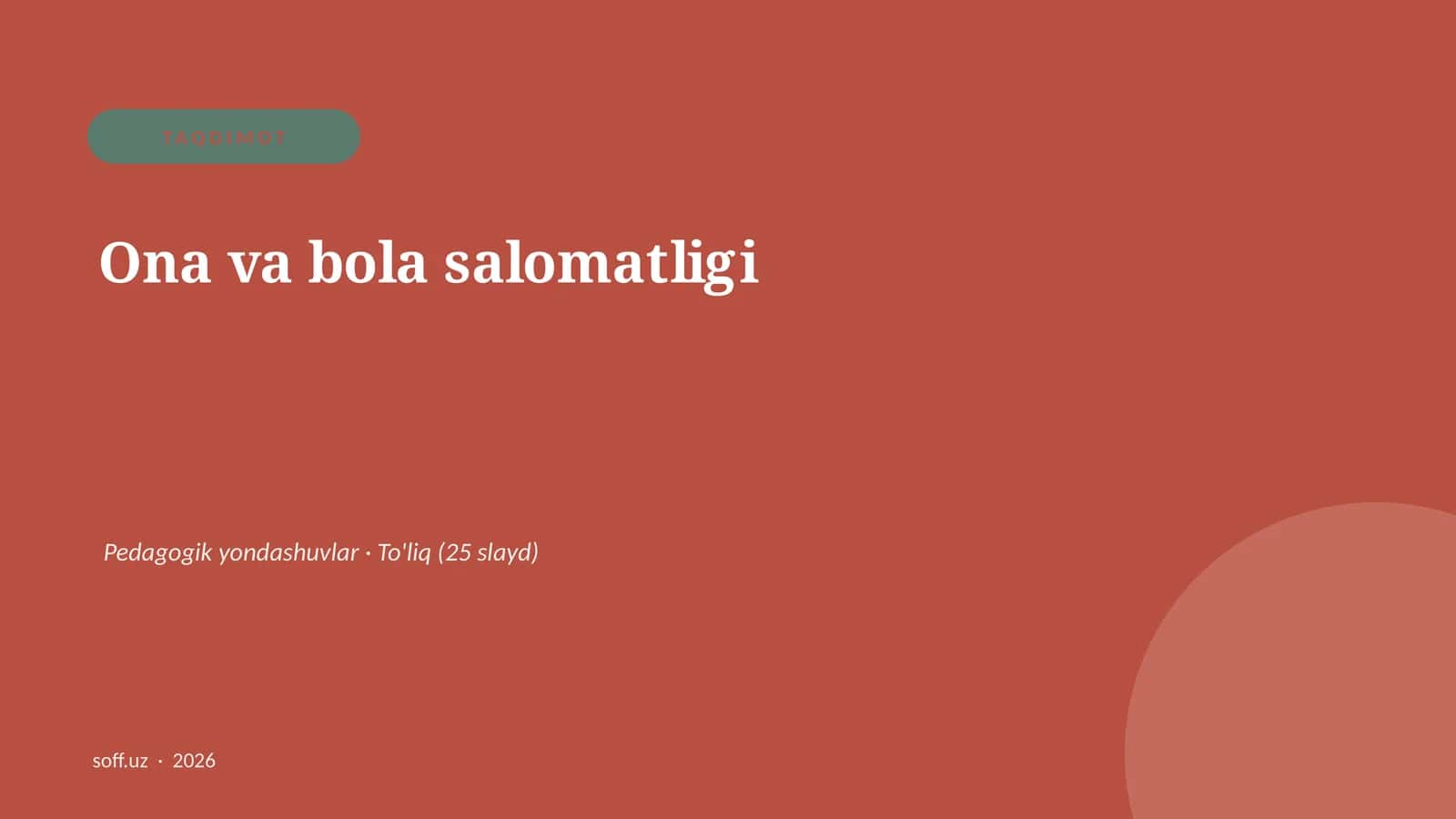 Ona va bola salomatligi 1