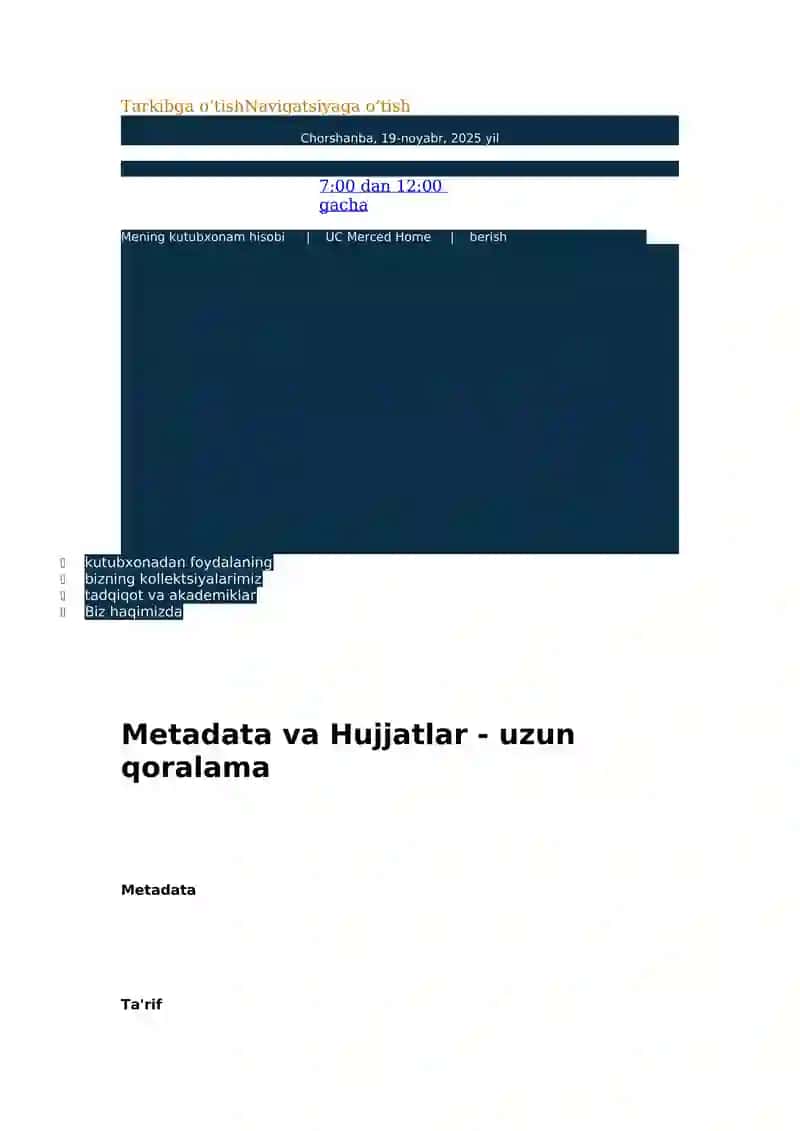 Metadata va Hujjatlar 1