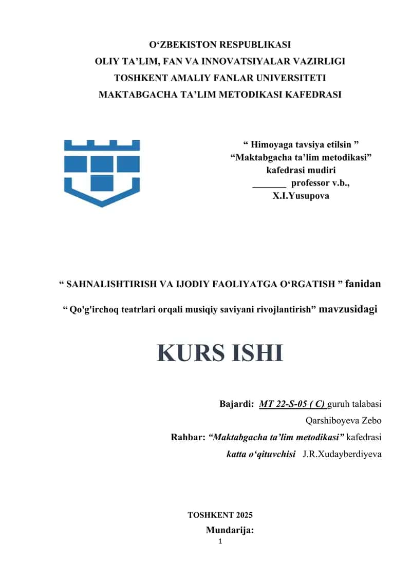 Qo'g'irchoq teatrlari orqali sahna madaniyatini mustahkamlash. 1