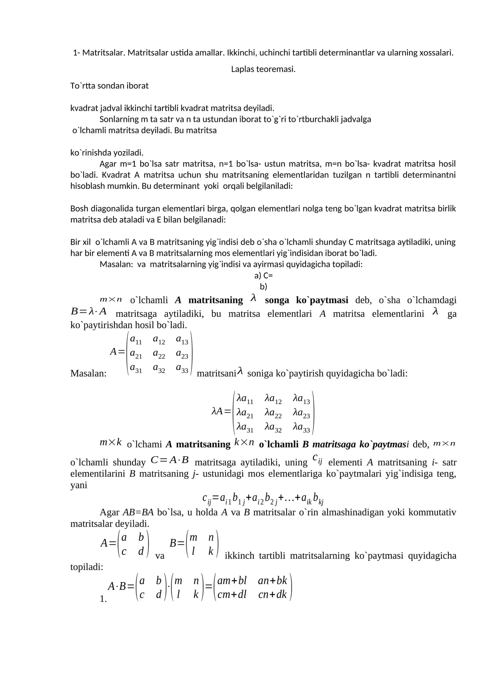 Matritsalar 1