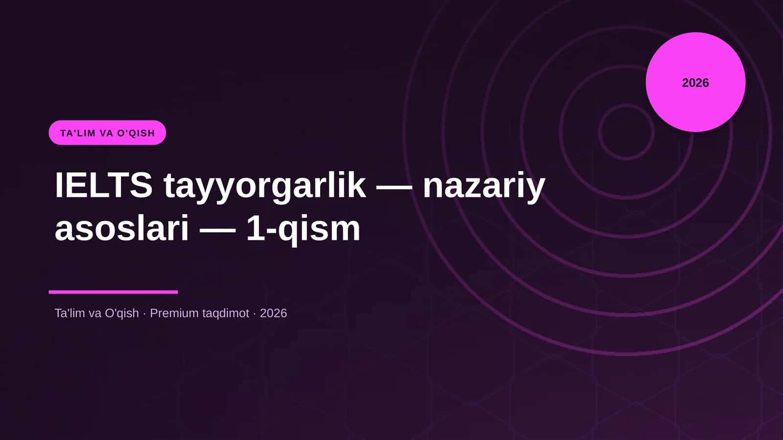 IELTS tayyorgarlik — nazariy asoslari — 1-qism 1