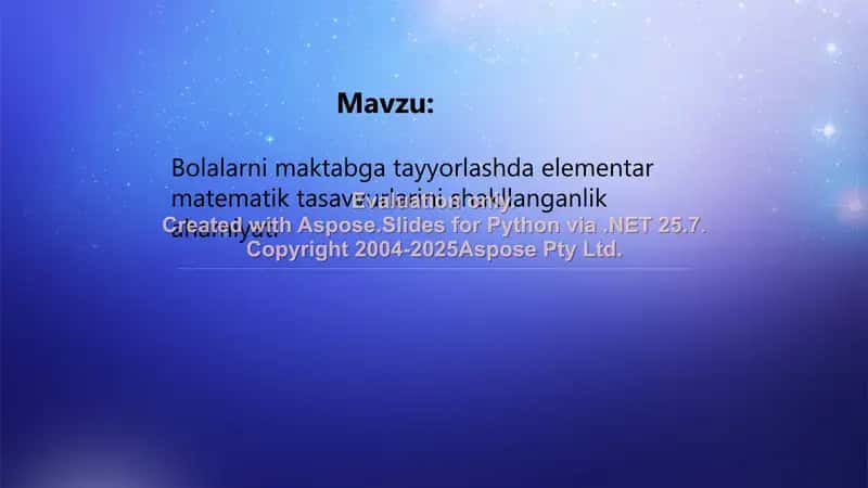 Elementar matematik tasavvurlarni shakllantirishning ahamiyati 1