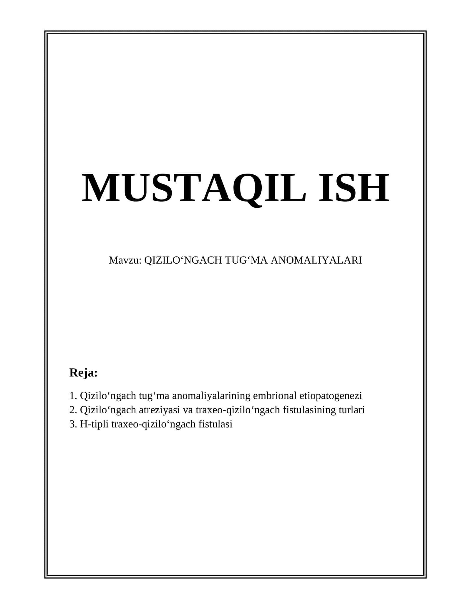 QIZILOʻNGACH TUGʻMA ANOMALIYALARI 1