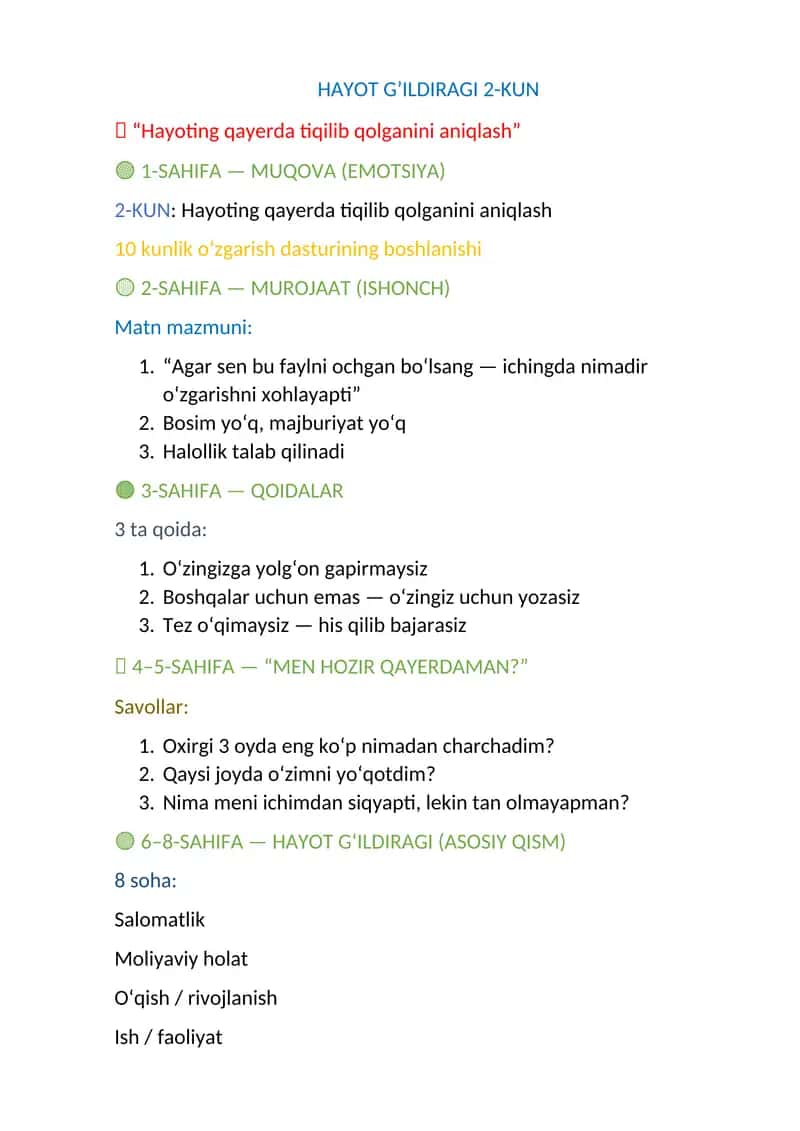 HAYOT G’ILDIRAGI 2-KUN 1