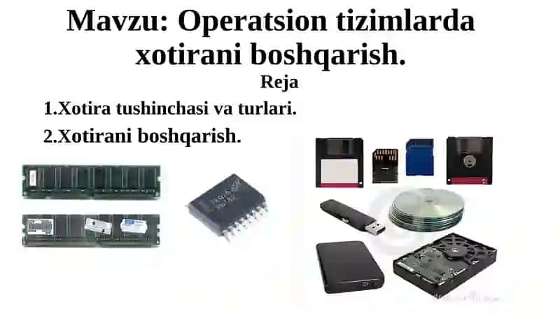 Operatsion tizimlarda xotirani boshqarish 1