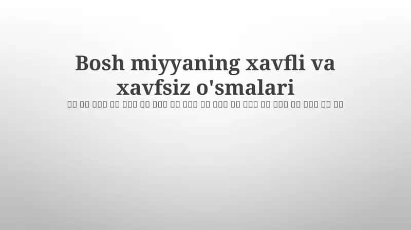 Miyada o'sma tasnifi 1