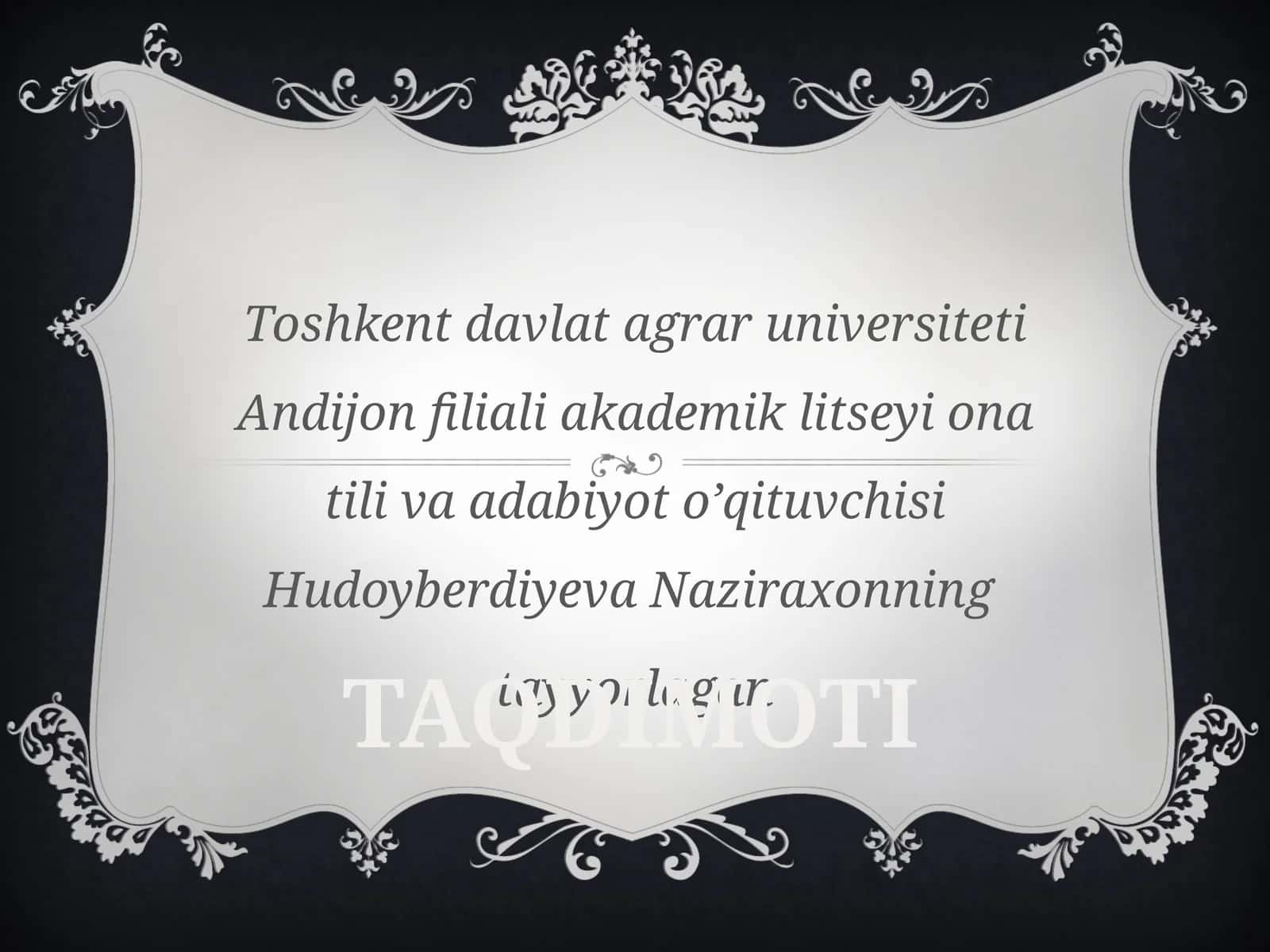 TAQDIMOTI: Tilning taraqqiyot bosqichlari 1