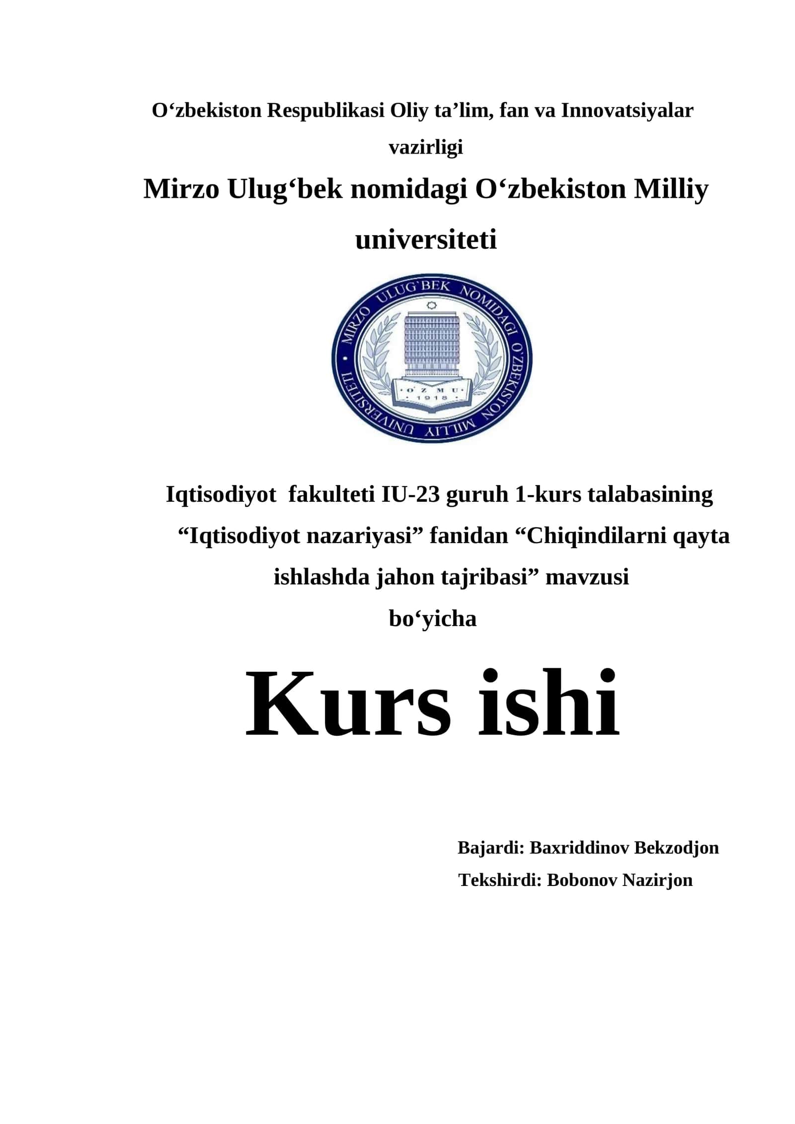 Chiqindilarni qayta ishlashda jahon tajribasi 1