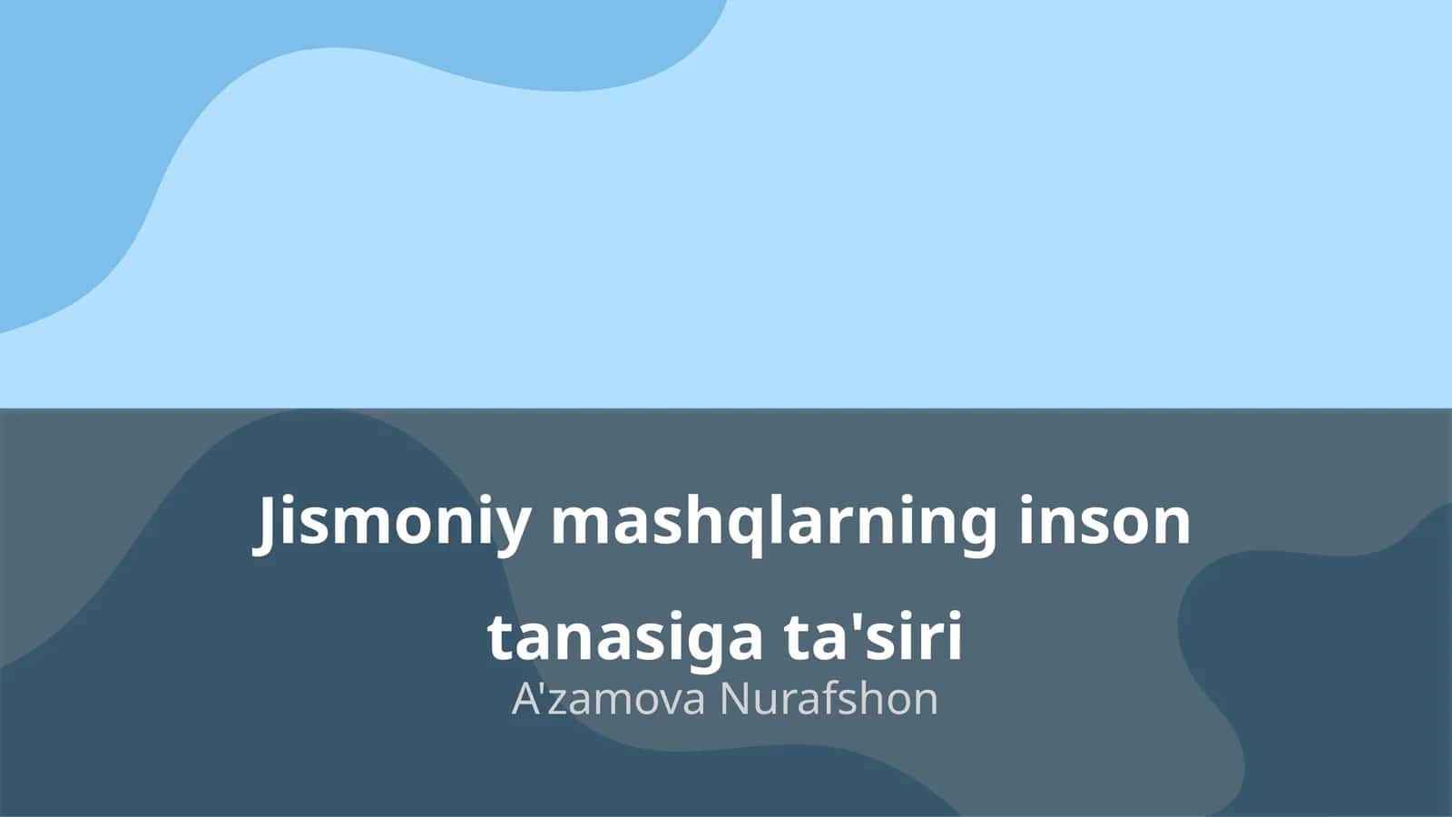Jismoniy mashqlarning inson tanasiga ta'siri 1
