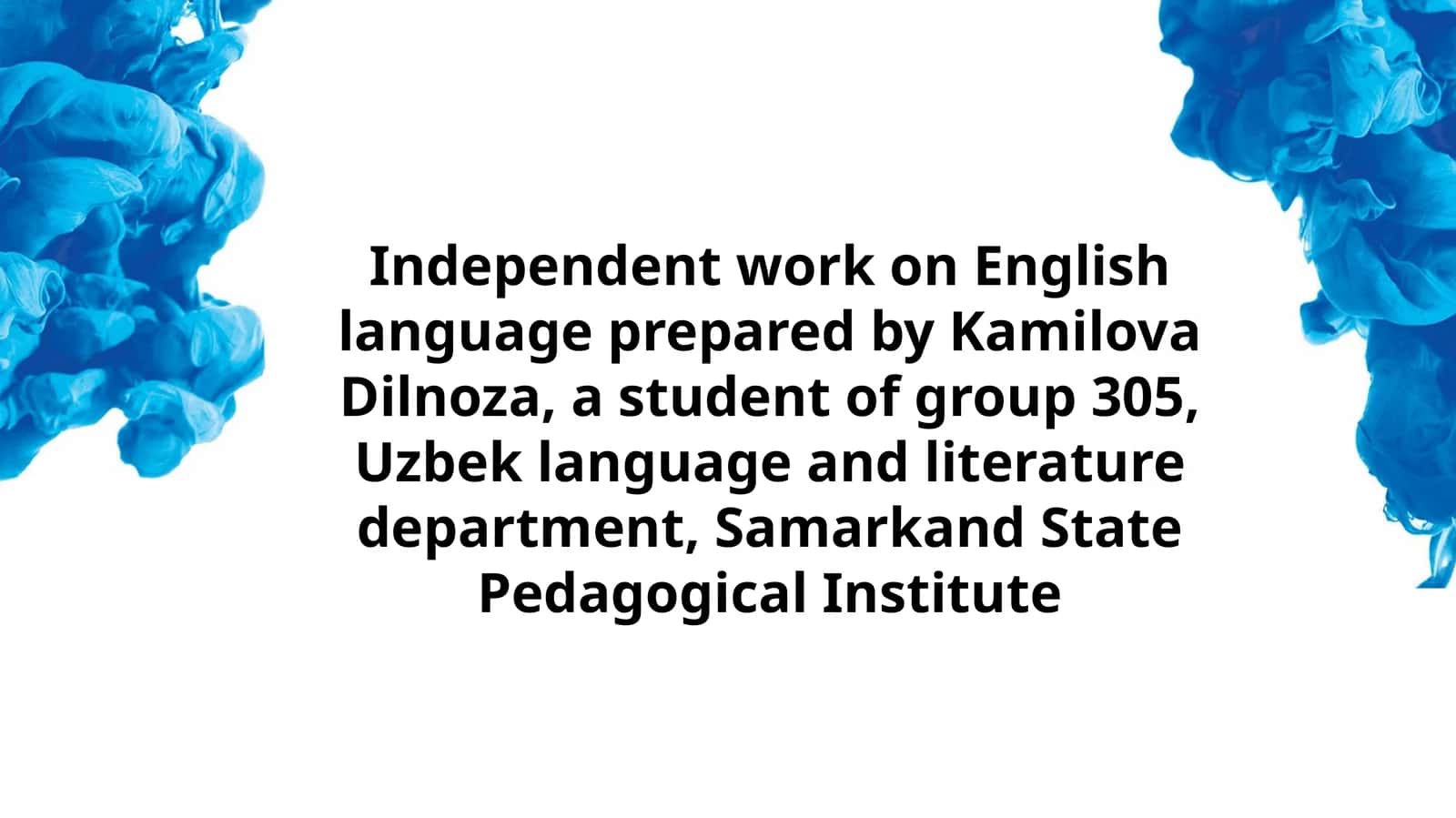 Independent work on English language 1