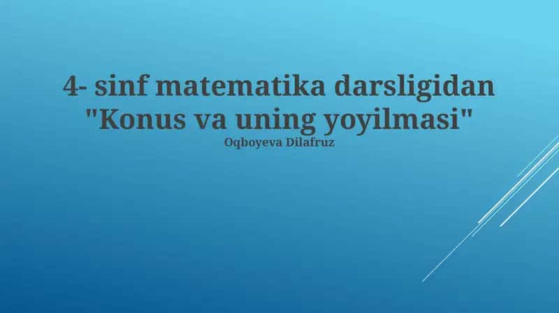 Konus va uning yoyilmasi 1