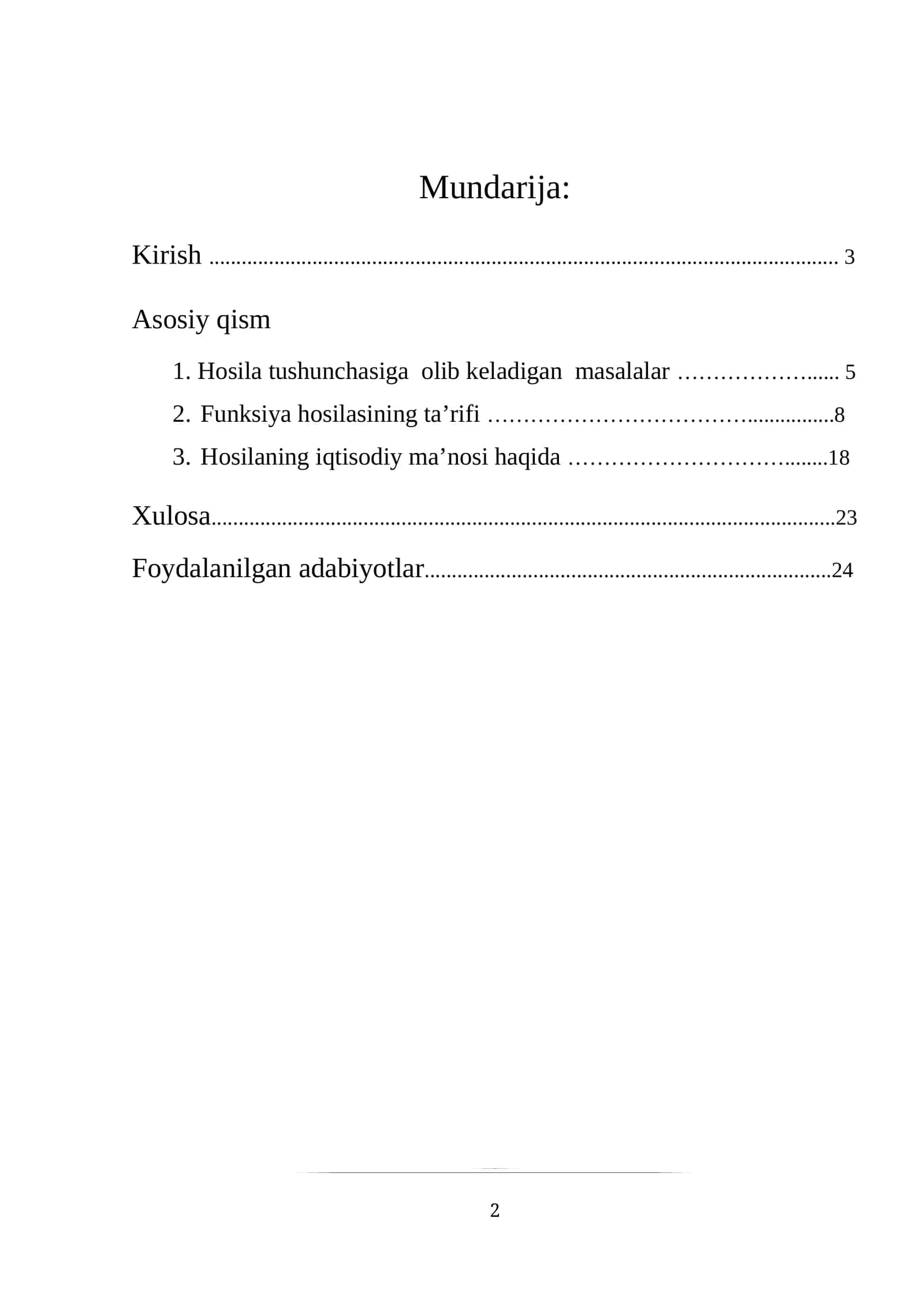 Matematika fanining rivojlanishi 1