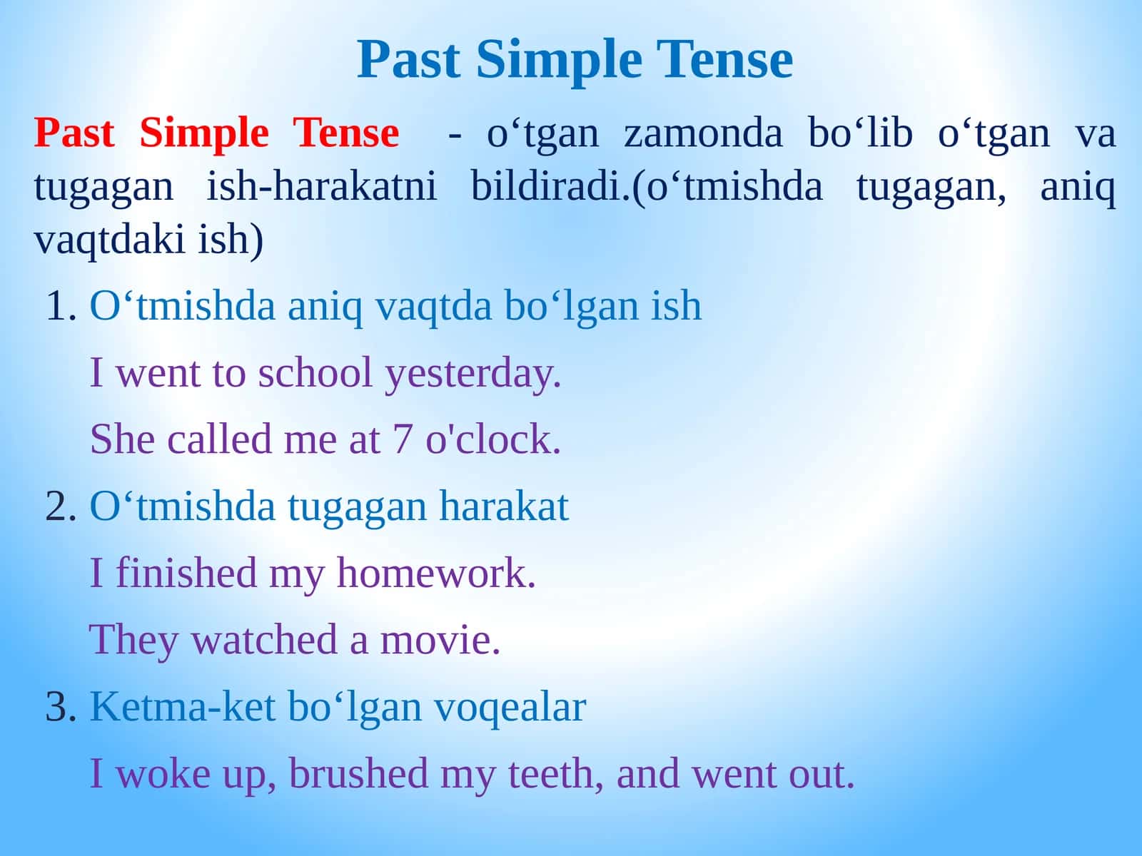 Past Simple Tense 1