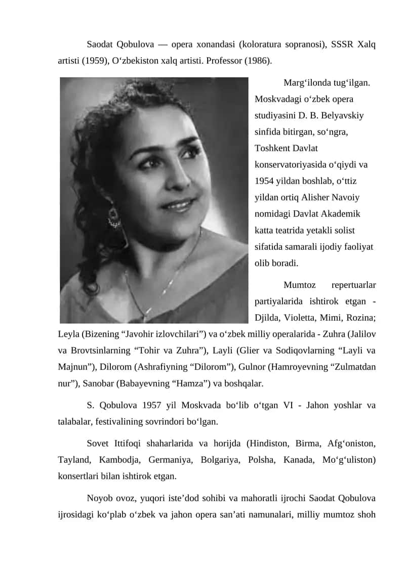 Saodat Qobulova 1
