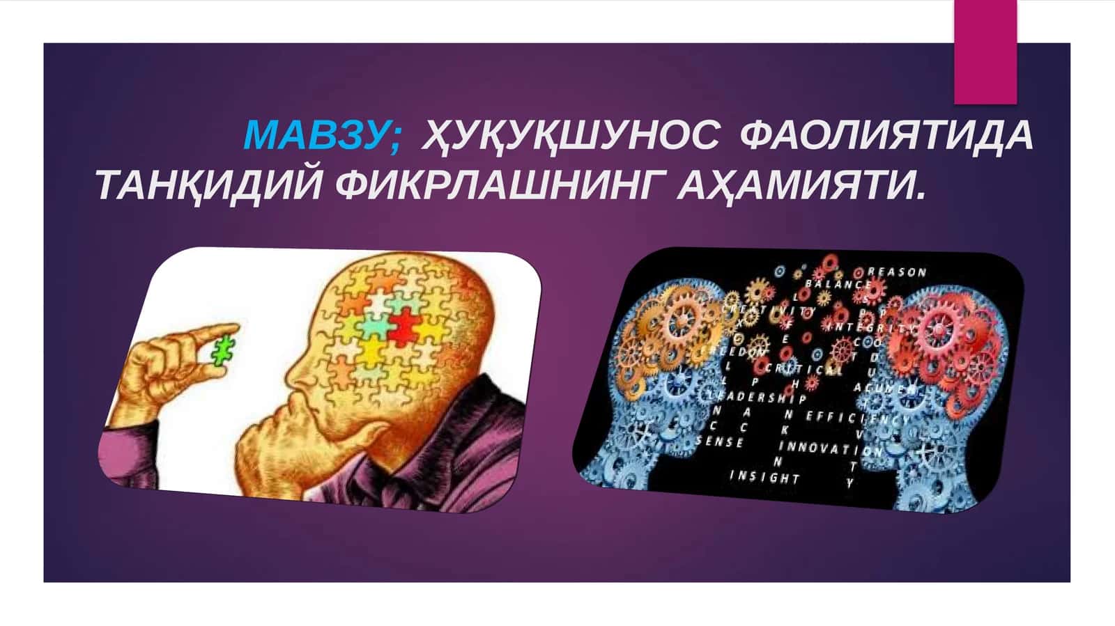 Ҳуқукшунослик фаолиятида танқидий фикрлашнинг аҳамияти 1