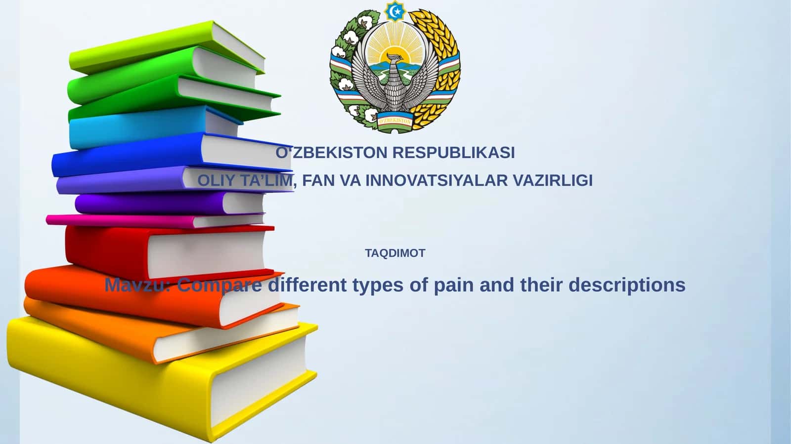 Compare different types of pain and their descriptions 1