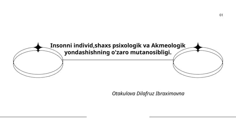 Insonni individ,shaxs psixologik va Akmeologik yondashishning o'zaro mutanosibligi 1