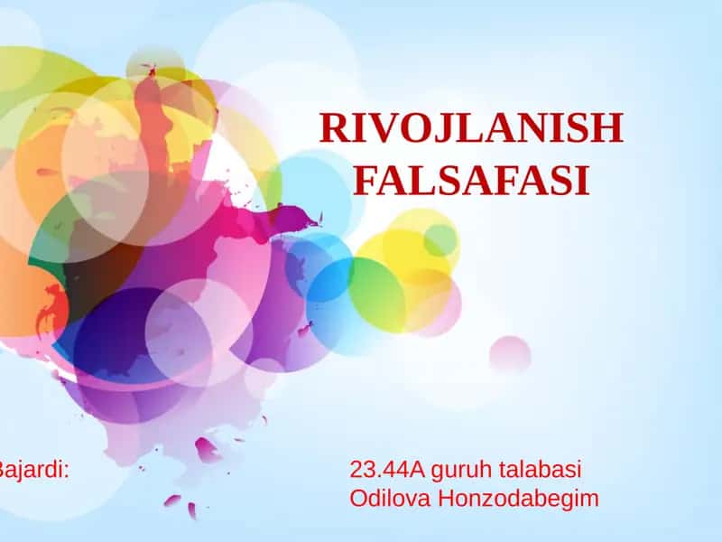 RIVOJLANISH FALSAFASI 1