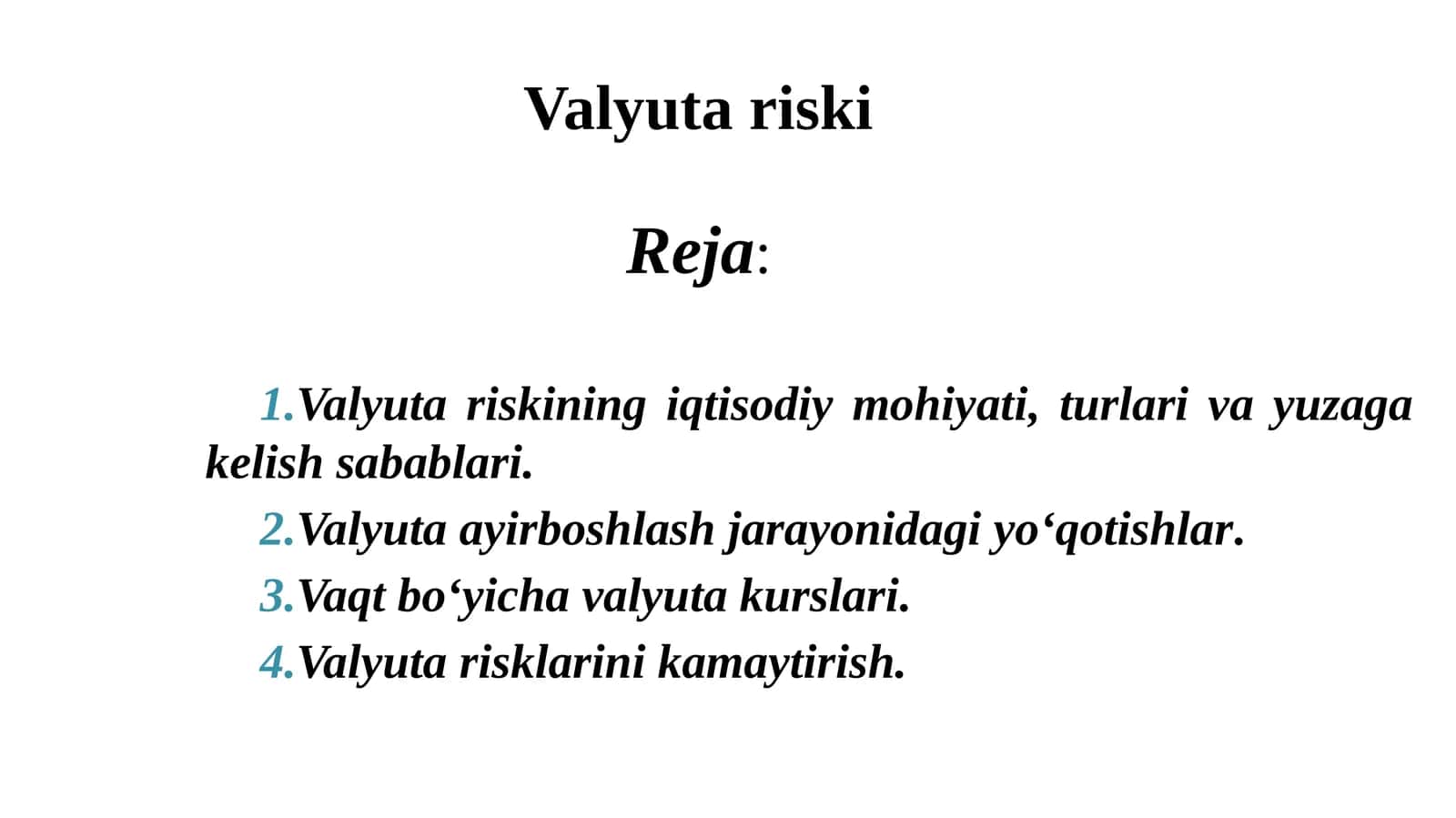 Valyuta riski 1