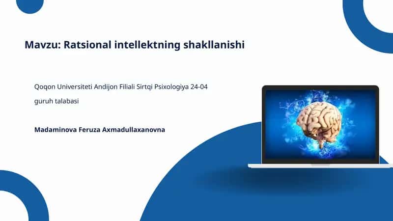 Ratsional intellektning shakllanishi 1