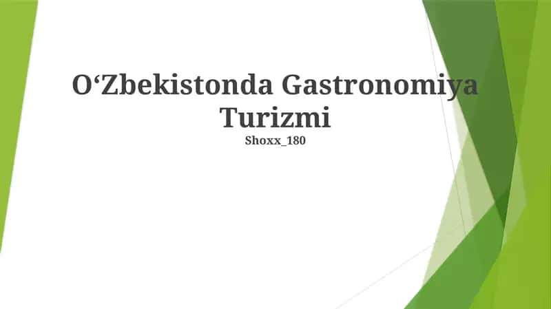 Oʻzbekistonda Gastronomiya Turizmi 1