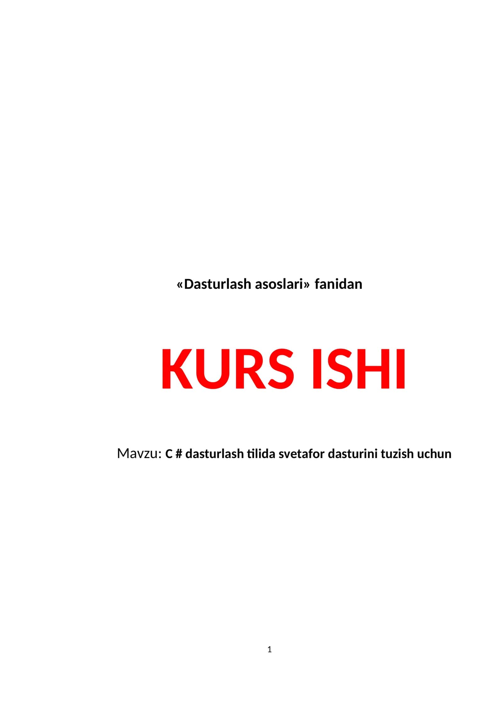 C # dasturlash tilida svetafor dasturini tuzish uchun 1