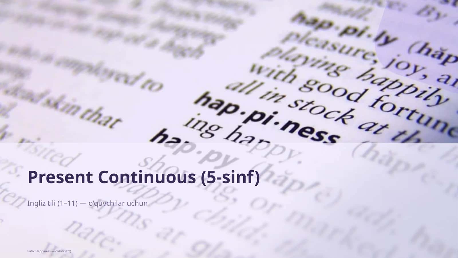 Present Continuous (5-sinf) 1