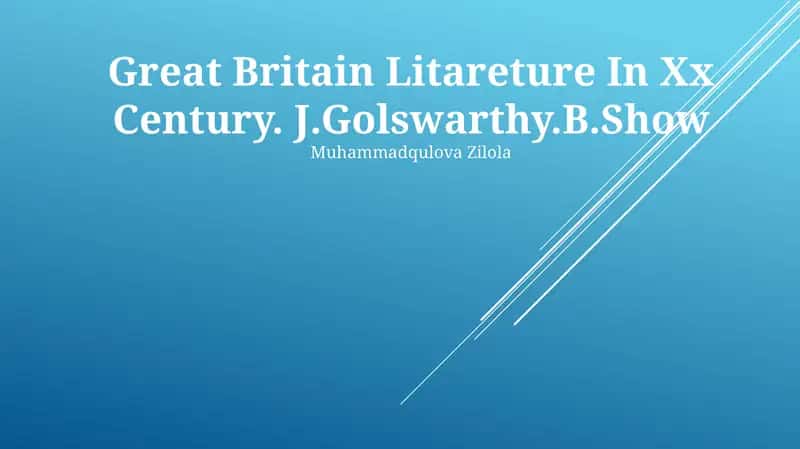 Great Britain Literature In Xx Century 1