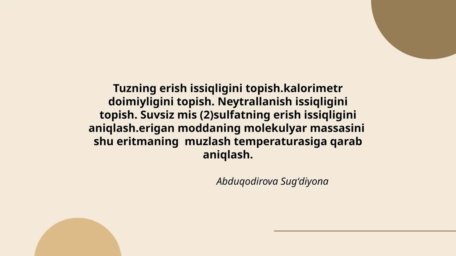 Tuzning erish issiqligini topish 1