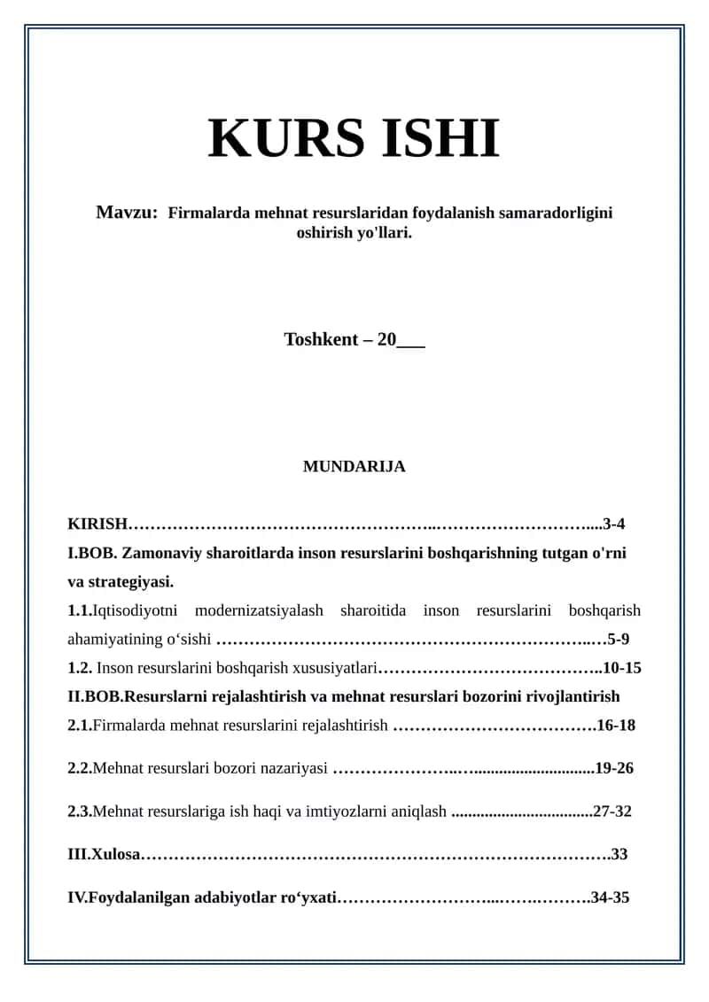Firmalarda mehnat resurslaridan foydalanish samaradorligini oshirish yo'llari 1