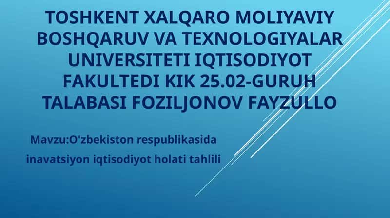 O'zbekiston Respublikasi Davlati Iqtisodiyot Holati Tahlili 1