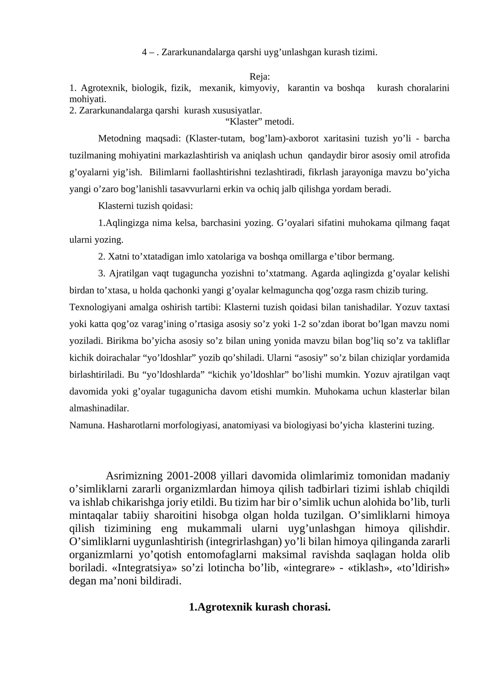Zararkunandalarga qarshi uyg’unlashgan kurash tizimi 1
