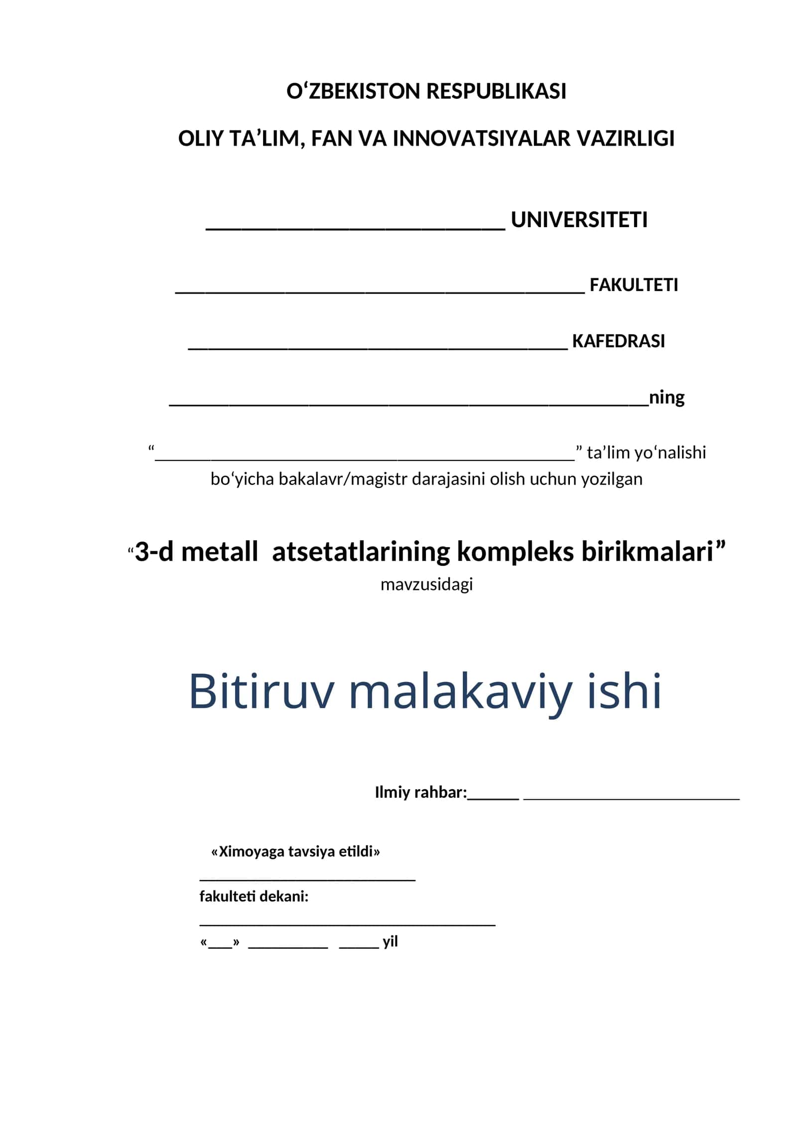 3-d metall atsetatlarining kompleks birikmalari 1