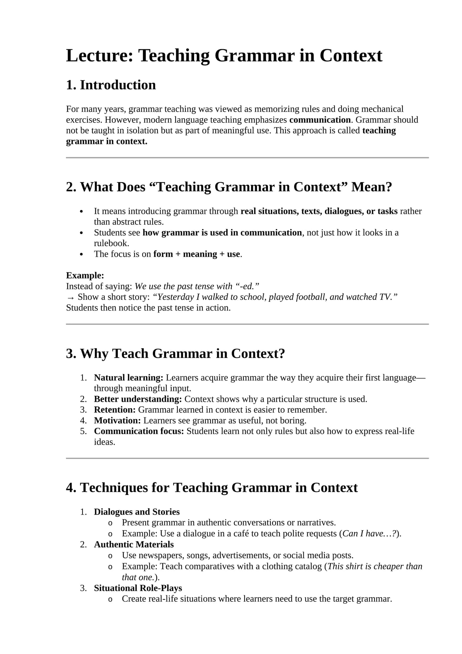 Teaching Grammar in Context 1