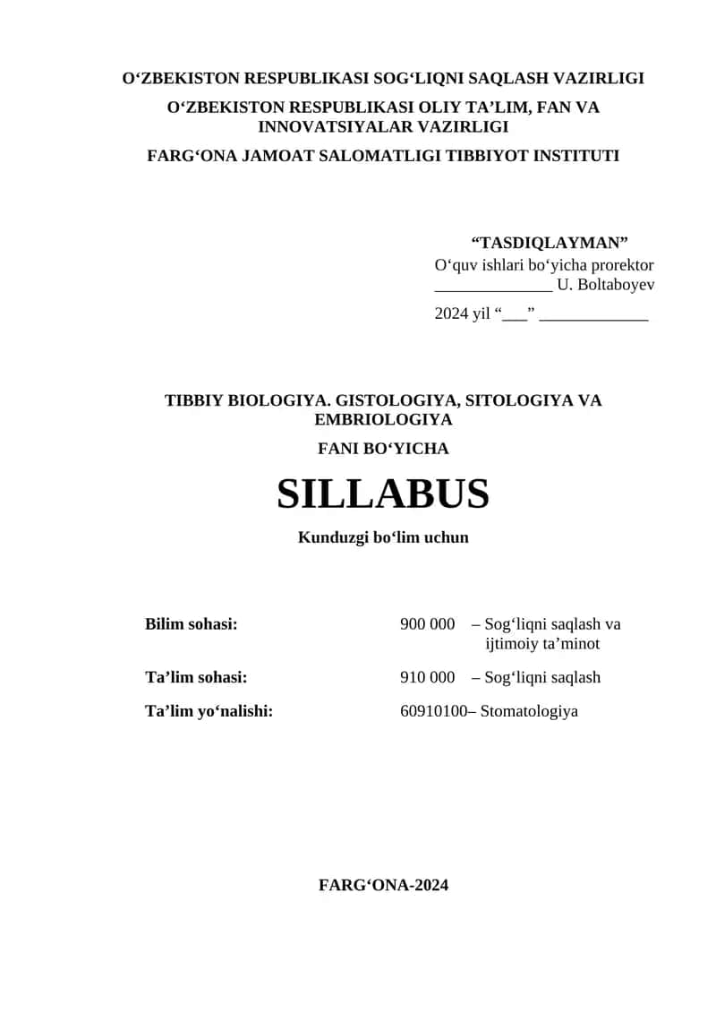 Tibbiy biologiya. Gistologiya, sitologiya va embriologiya 1