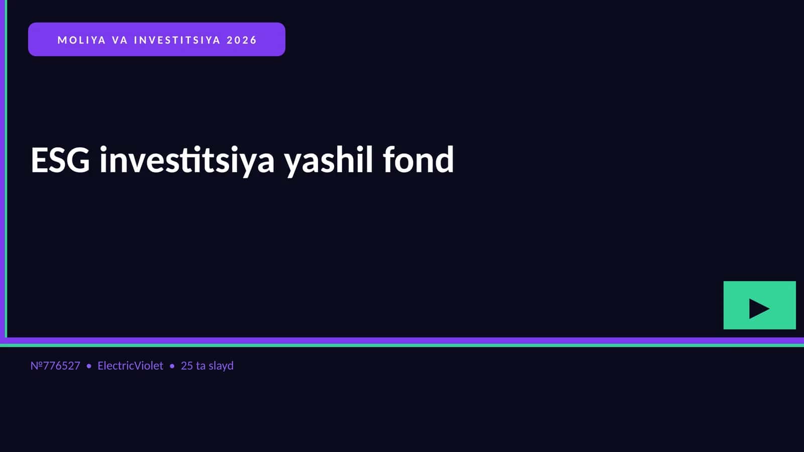 ESG investitsiya yashil fond 1