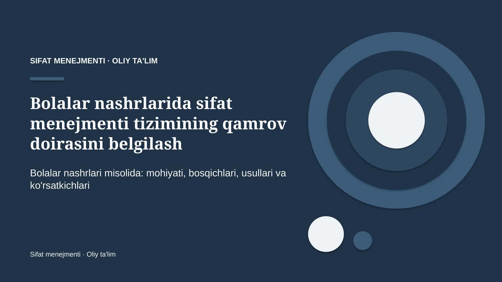 Sifat Menejmenti · Oliy Ta'lilm 1