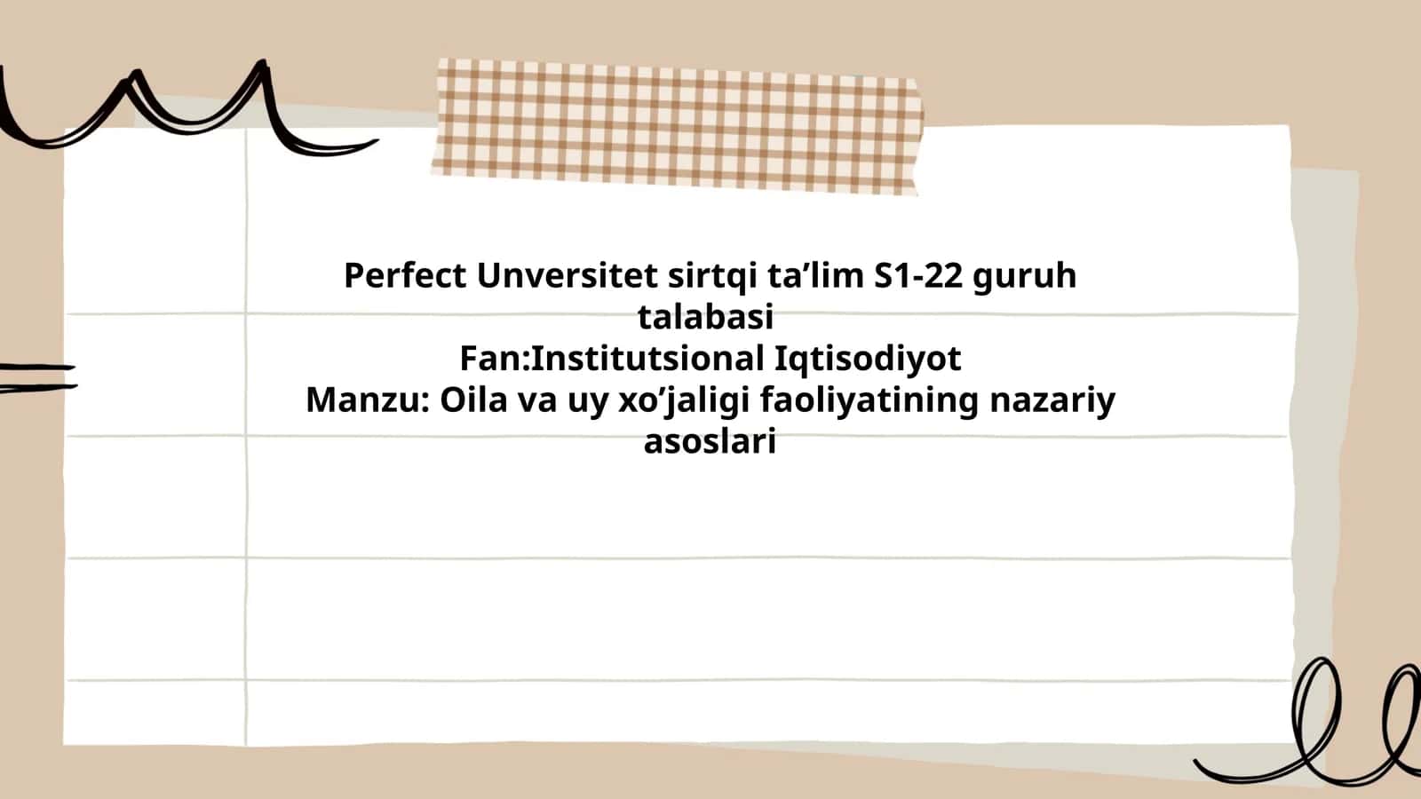 Perfect Unversitet sirtqi ta’lim S1-22 guruh talabasi 1