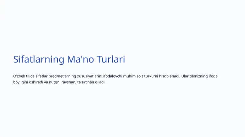 Sifatlarning Ma'no Turlari 1