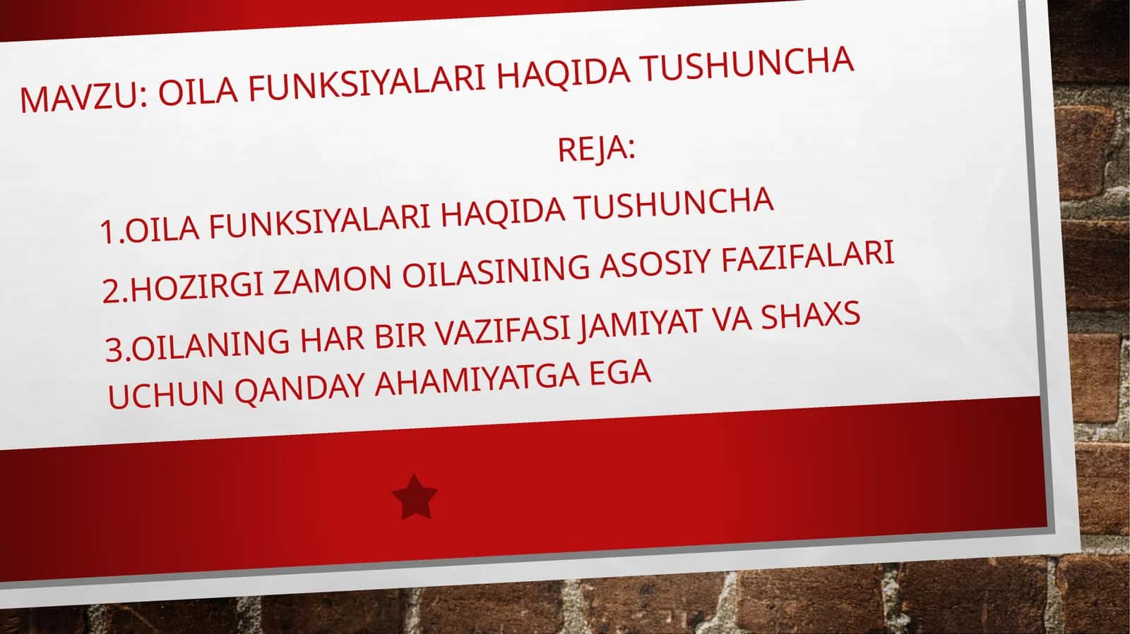 OILA FUNKSIYALARI HAQIDA TUSHUNCHA 1