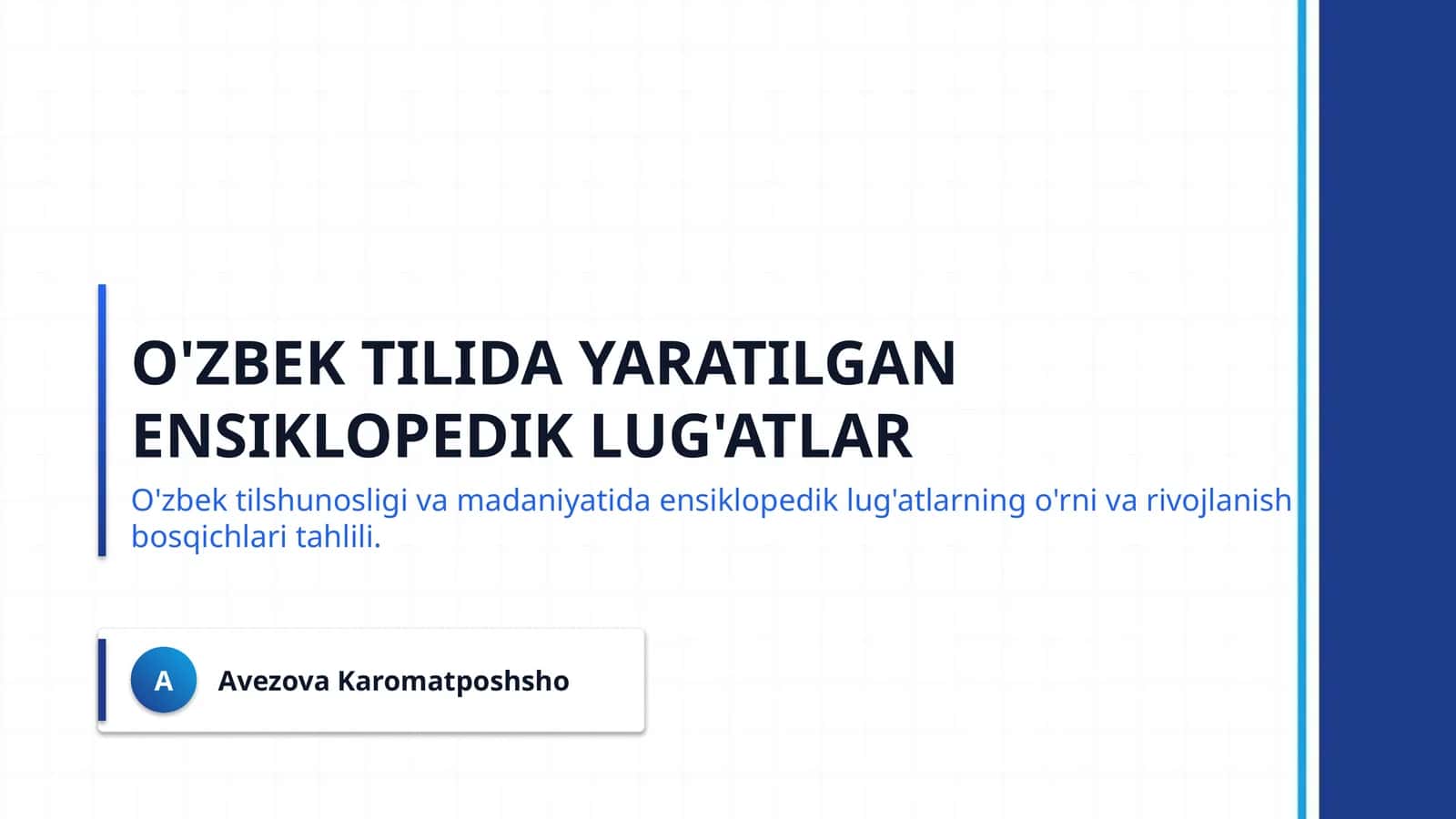 O'zbek tilida yaratilgan ensiklopedik lug'atlar 1